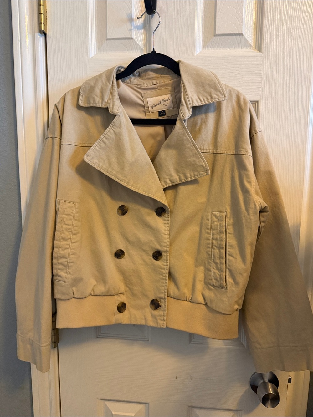 Universal Thread Women's Double-Breasted Tan Trench Jacket